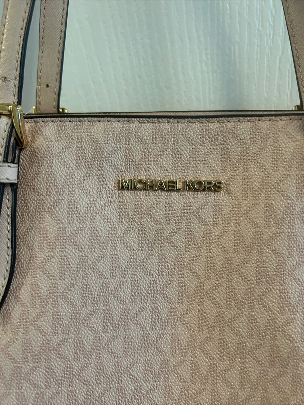Michael Kors Blush Pink Logo Tote with MK Charm